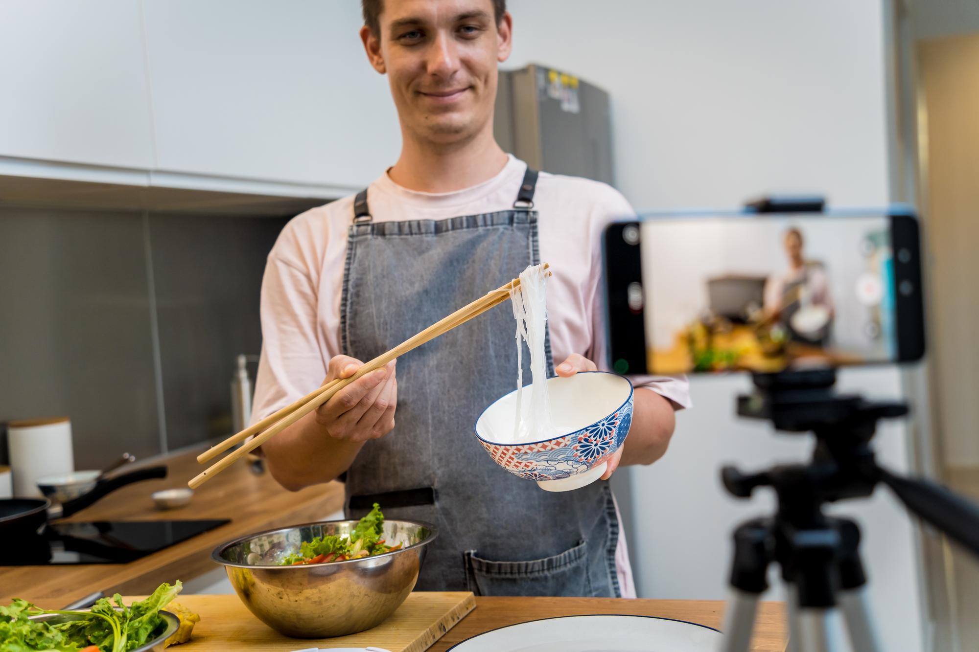 Instructor demo in a refined kitchen